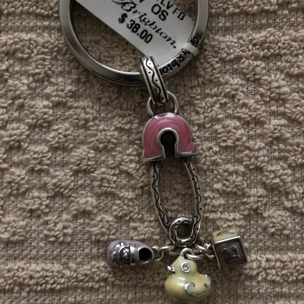 NWT Brighton Pink Baby Love Silver Key Chain